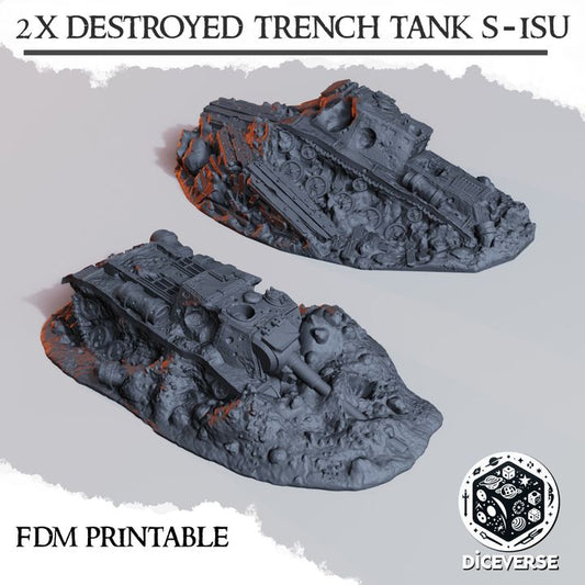Destroyed Trench Tank S-ISU