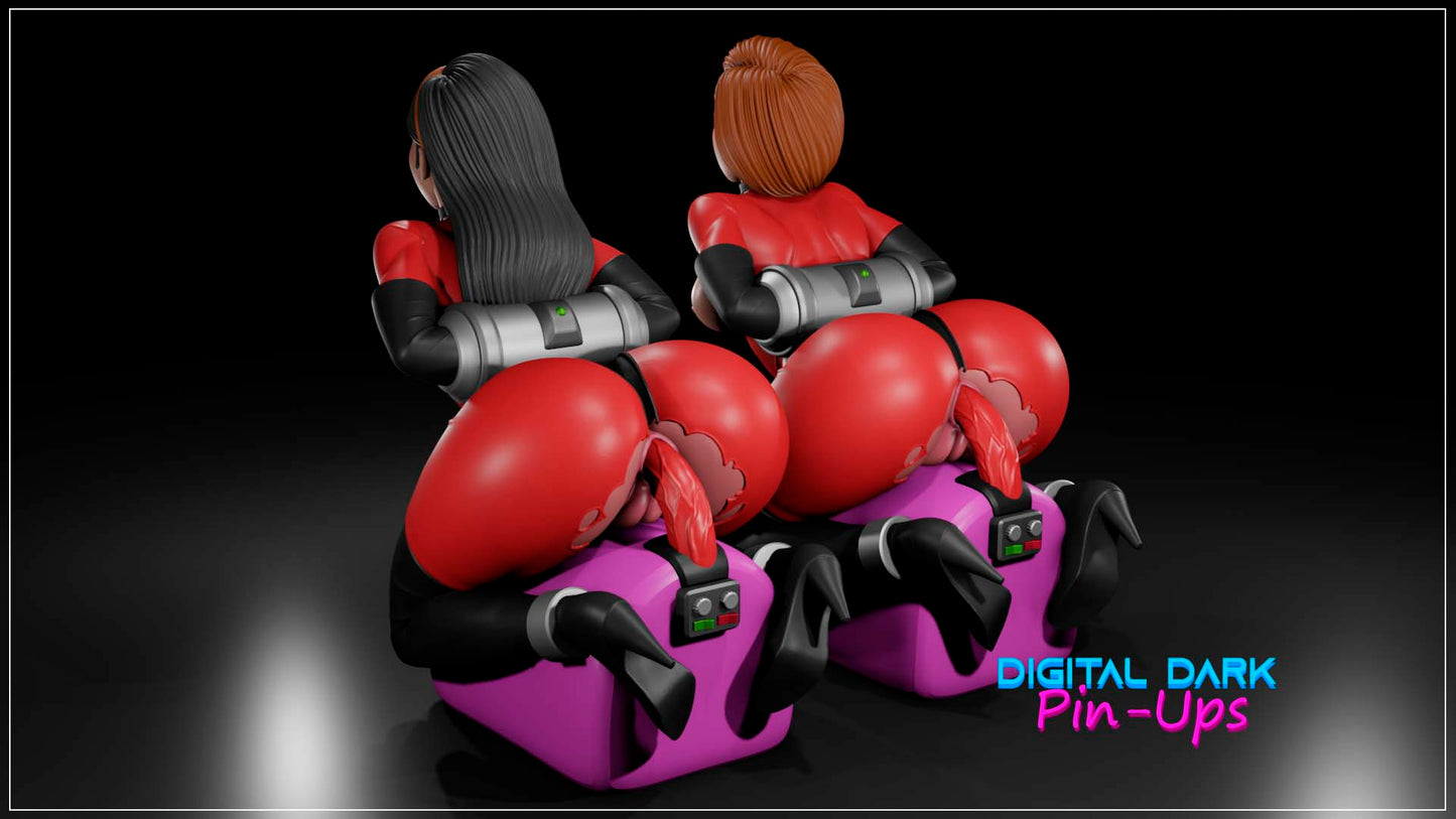 Elastagirl and Invisible Girl on Sybian