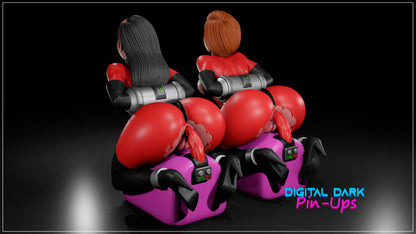 Elastagirl and Invisible Girl on Sybian