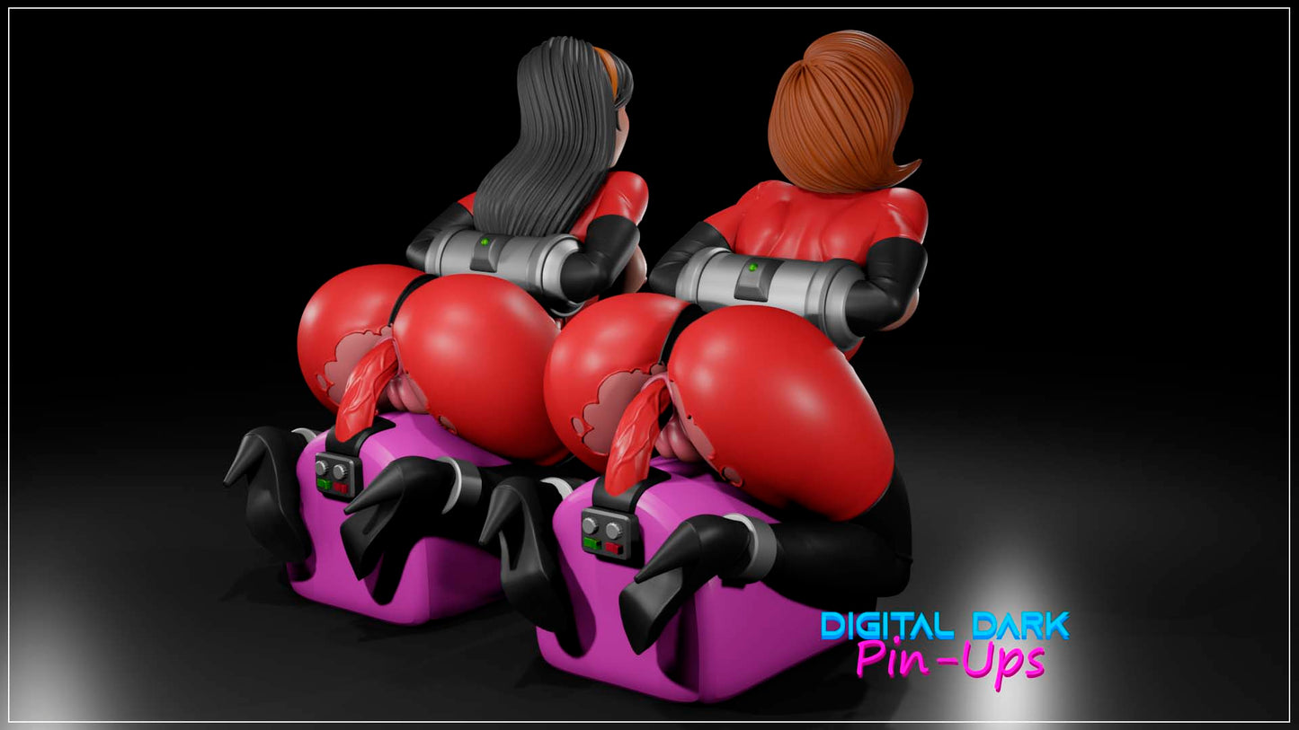 Elastagirl and Invisible Girl on Sybian