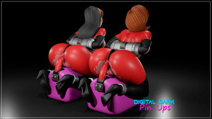 Elastagirl and Invisible Girl on Sybian